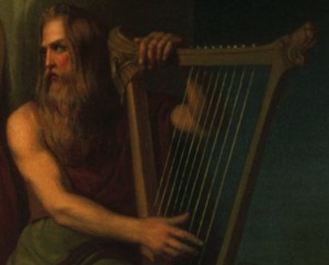bard playing a harp