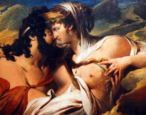 Zeus and Hera in erotic embrace