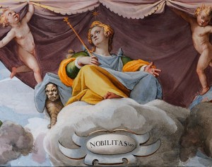Nobilitas - detail of fresco painting in Villa d'Este