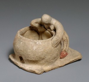 Terracotta woman making bread, ca. 600-480 B.C., Cypriot Accession Number:74.51.1755, https://www.metmuseum.org/art/collection/search/241310