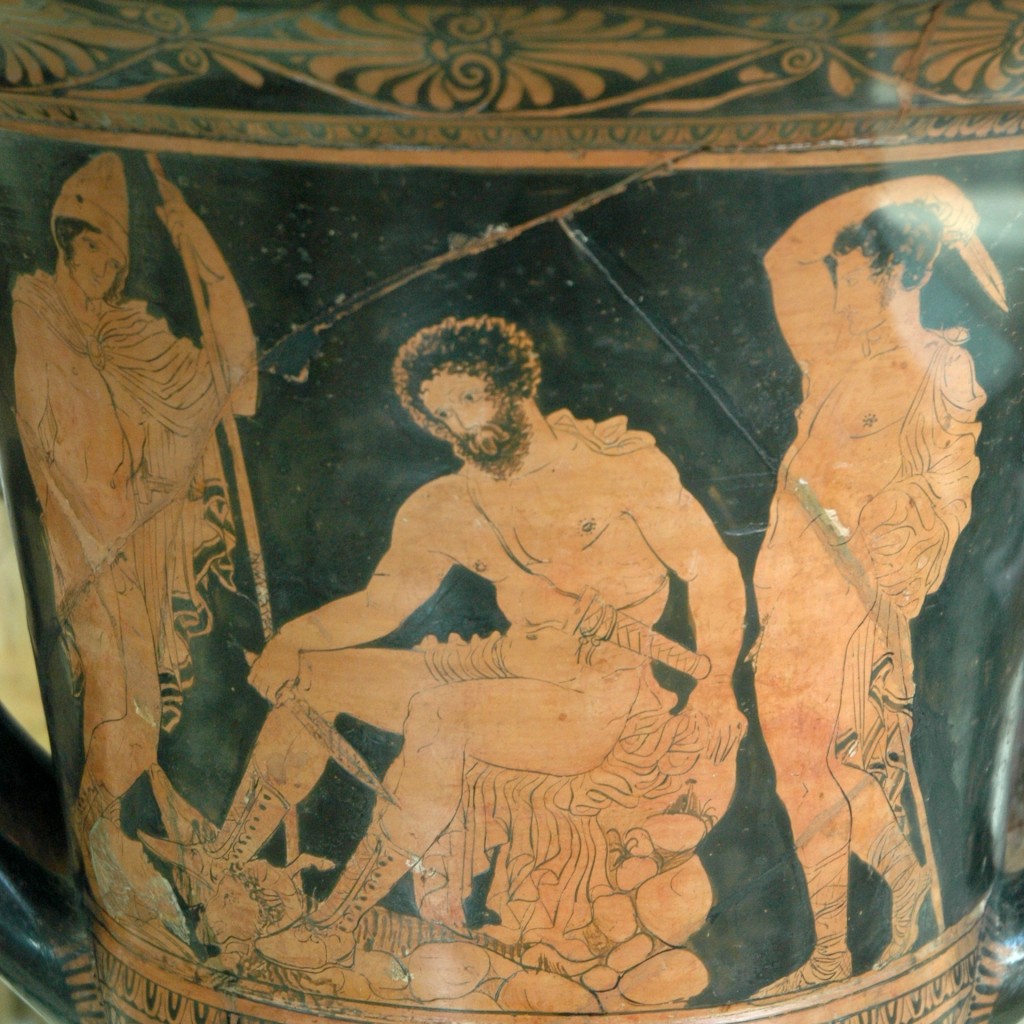 Odysseus and Teiresias vase painting