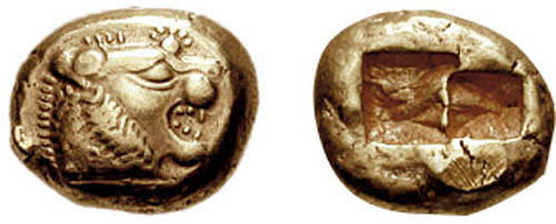 Coin depicting Lydian king