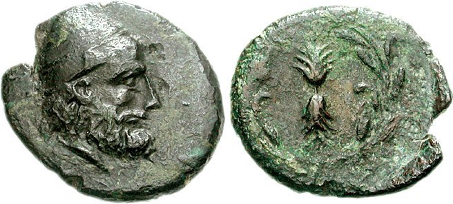 Ithakan coin depicting Odysseus