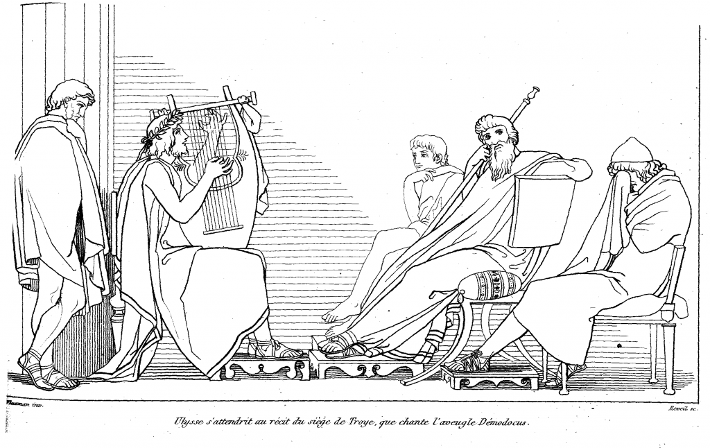 Flaxman: Odysseus listening to Demodokos