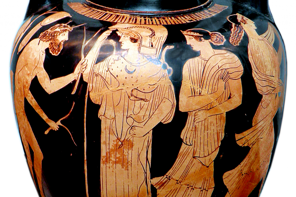 Vase painting: Odysseus and Nausicaa