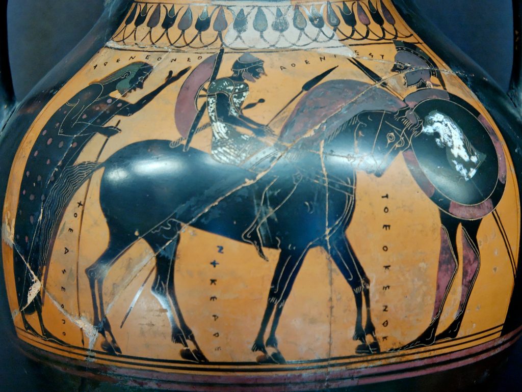 Vase painting: departure of warrior