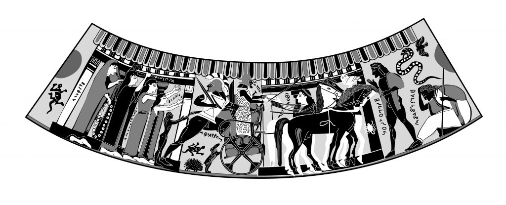 Depiction of Amphiaraos departing for battle