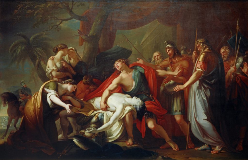 Achilles lamenting Patroklos