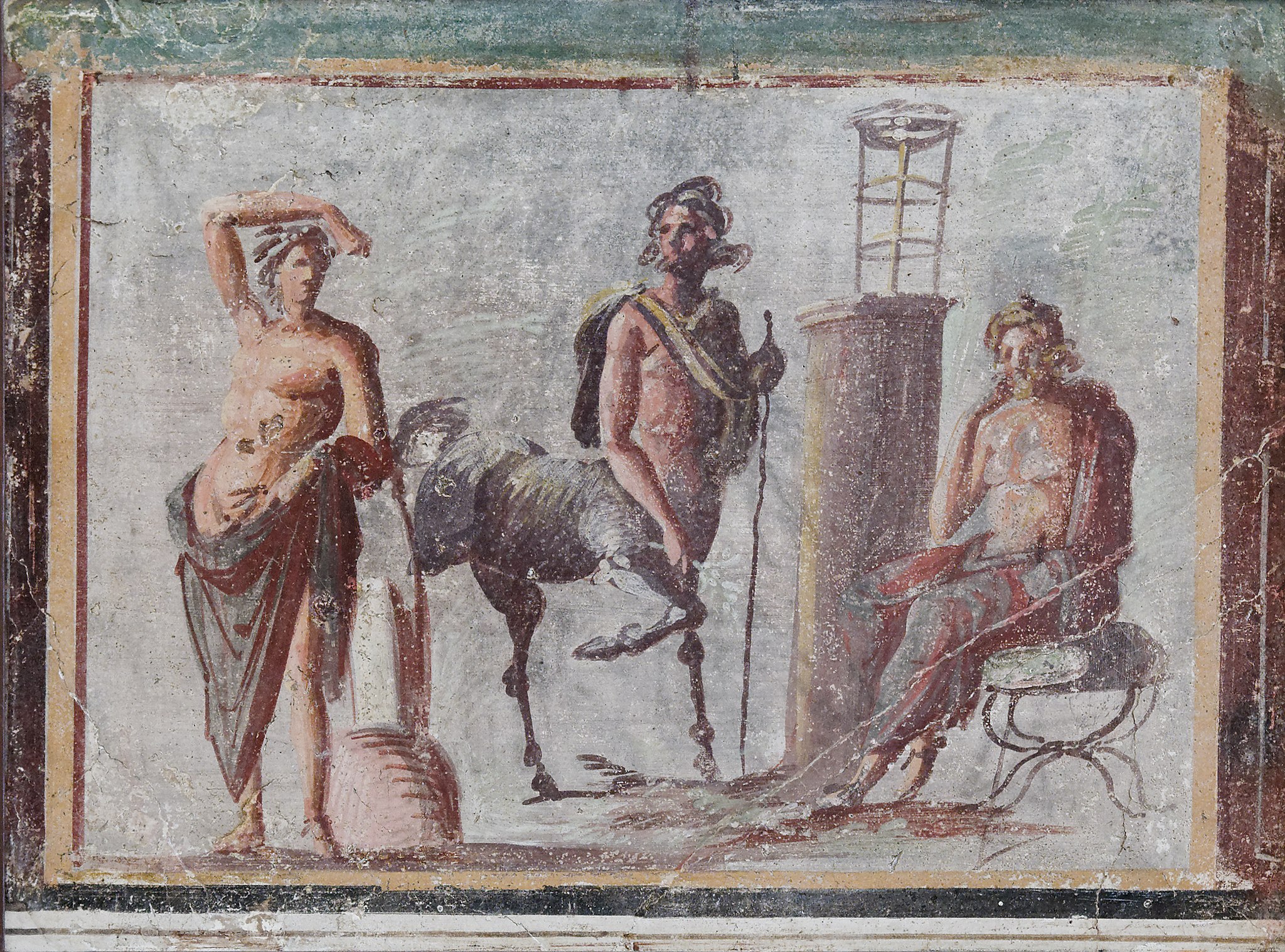 Fresco: Apollo, Chiron, Asklepios