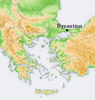 Map showing Byzantion