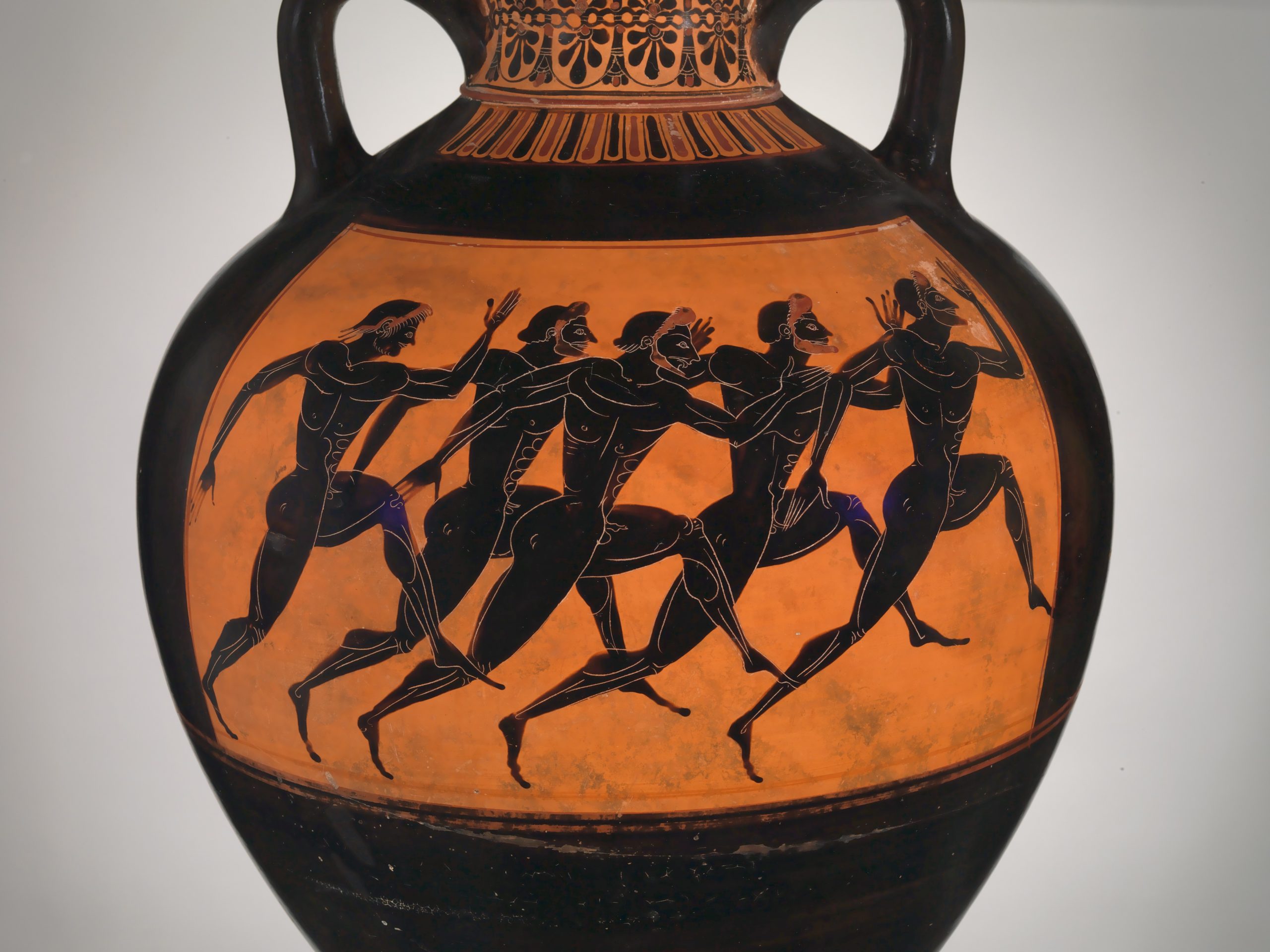 Greek vase with foot race