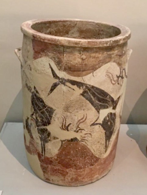 Jar with dolphins