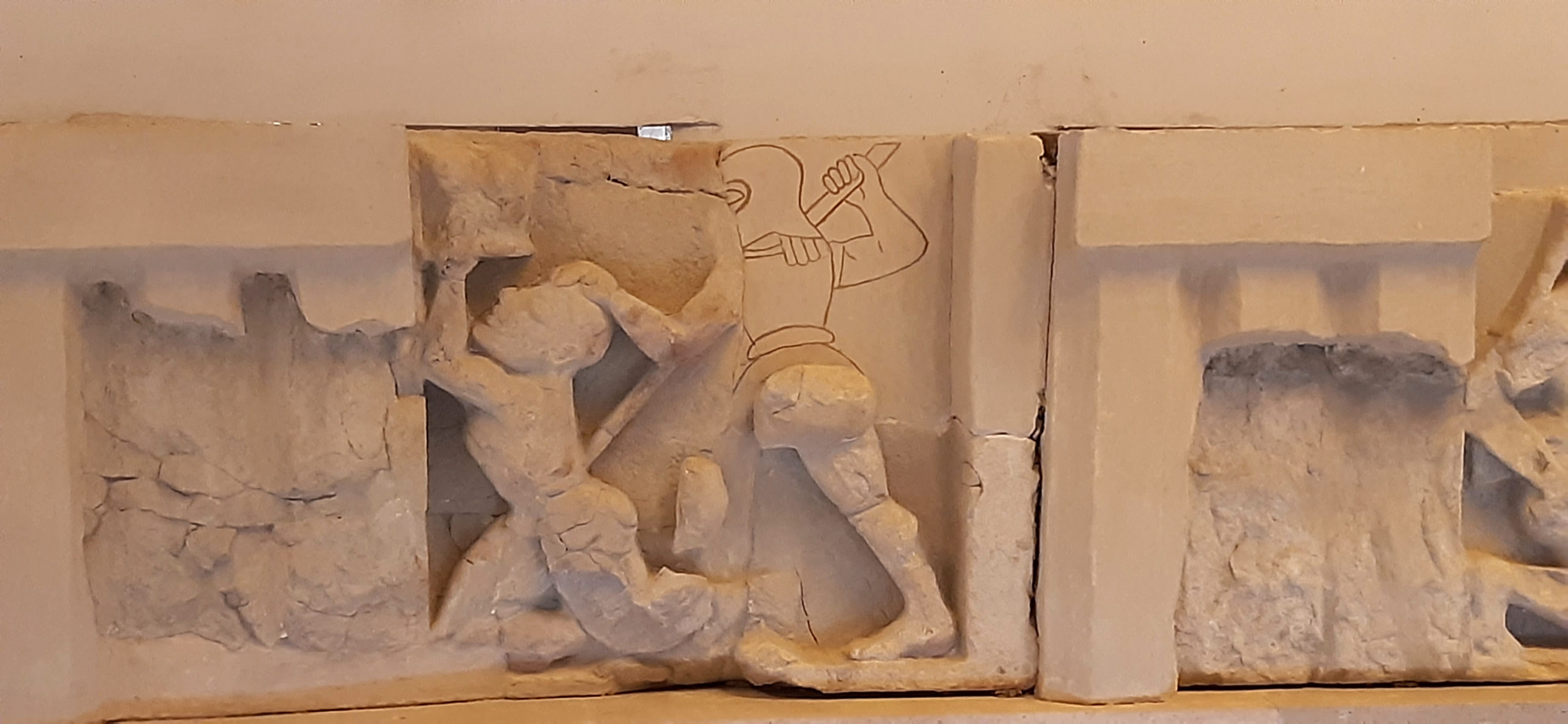 Photo: metope depicting Hector killing Patroclus