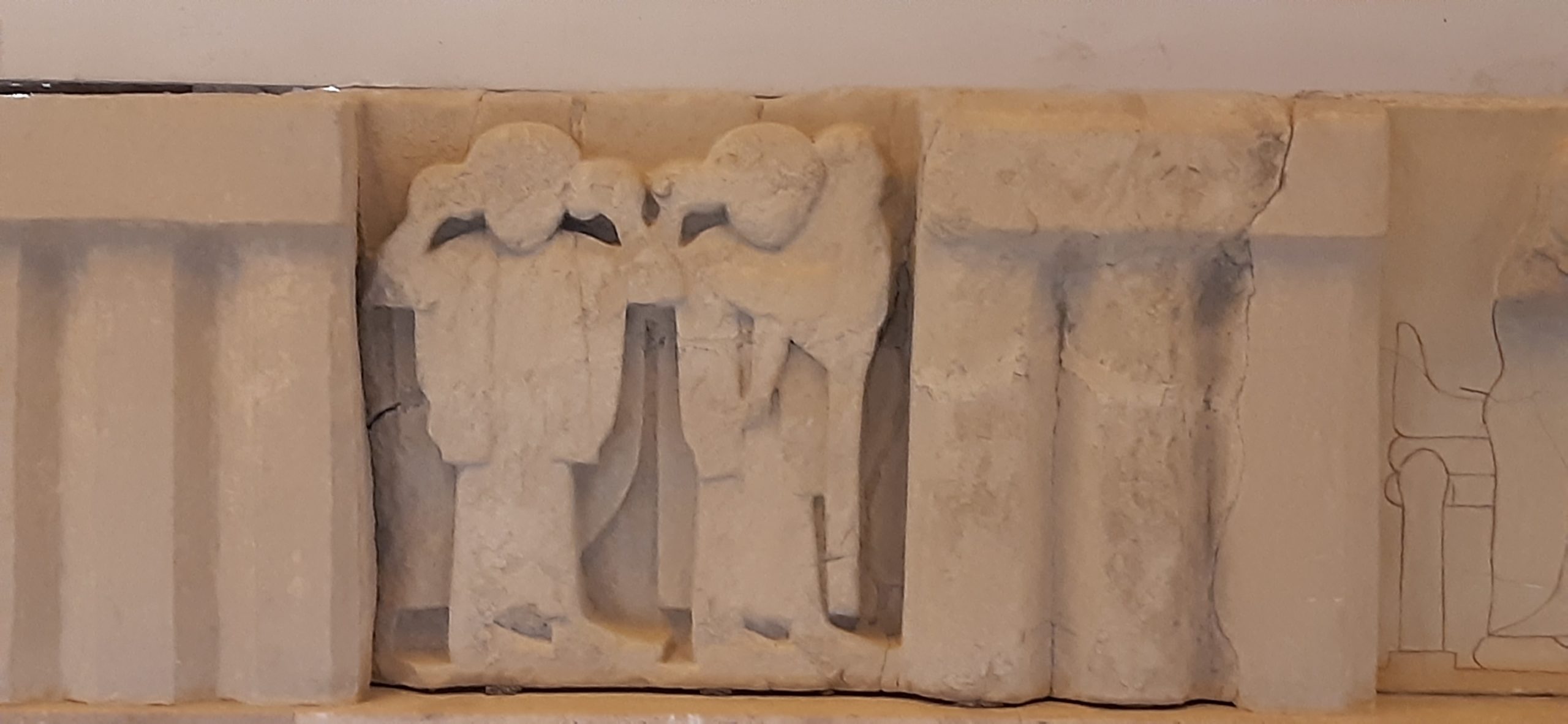 Photo: metope depicting Helen and Andromache lamenting