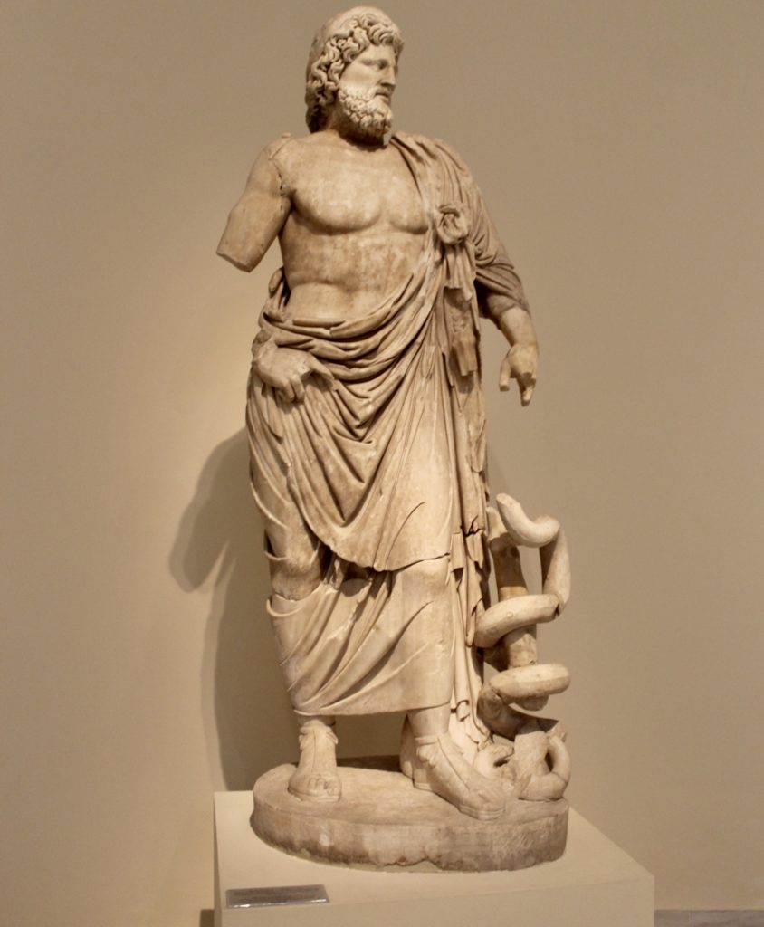 Asklepios, Pentelic Marble, found in the Sanctuary at Epidauros,