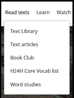 Read texts menu - screenshot