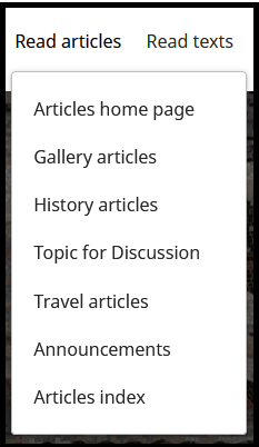 Read articles menu screenshot