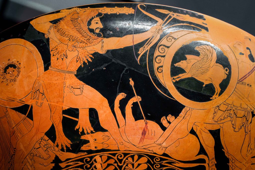 Vase painting Herakles and Geryon