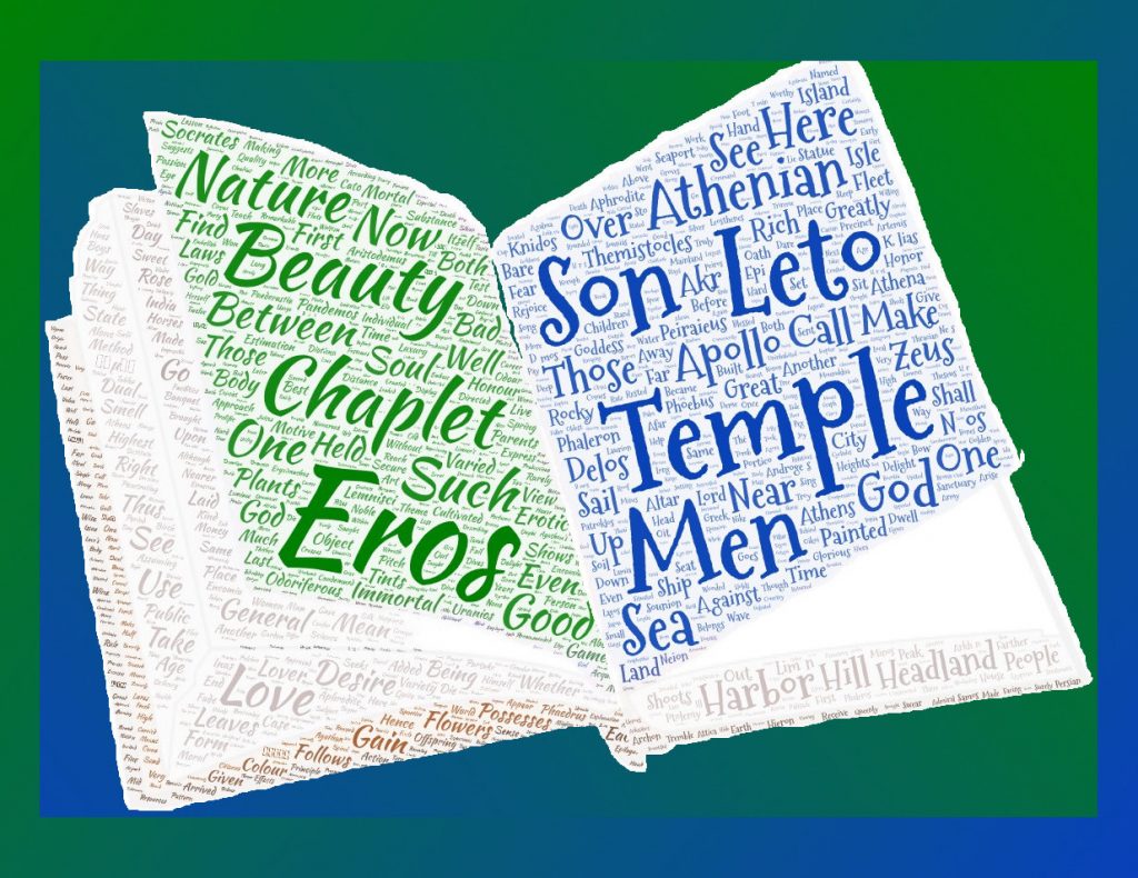 Wordcloud in shape of a book