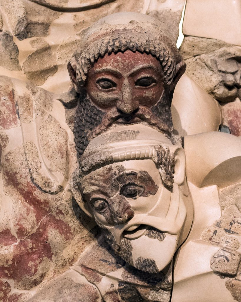 Terracotta relief: Tydeus eating Melanippos' brains