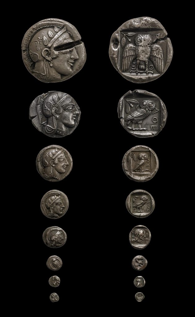 Group of silver coins from Athens