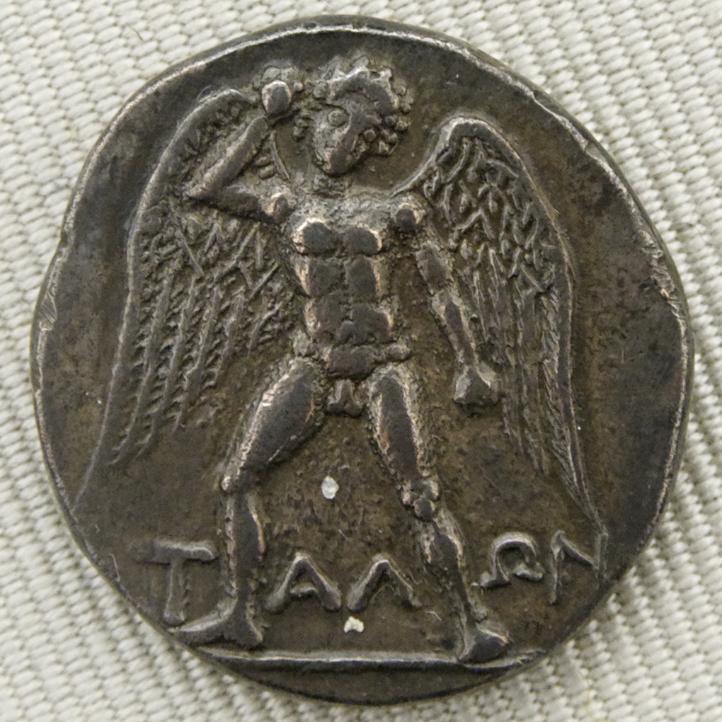 death of Talos on a drachma