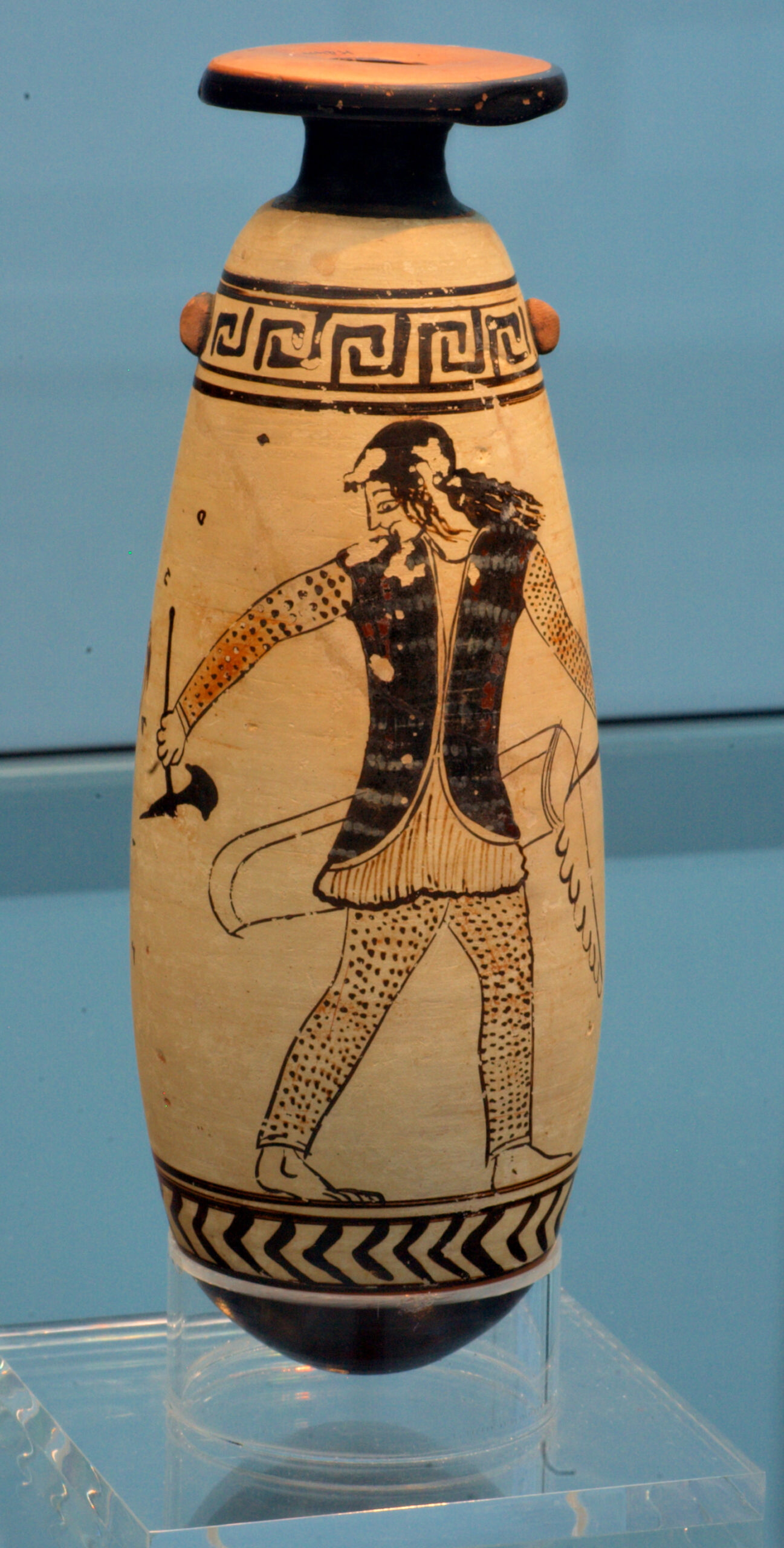 Vase painting: Amazon with ax and bow