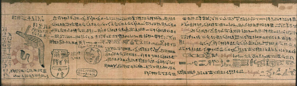 Papyrus showing different types of Egyptian writing