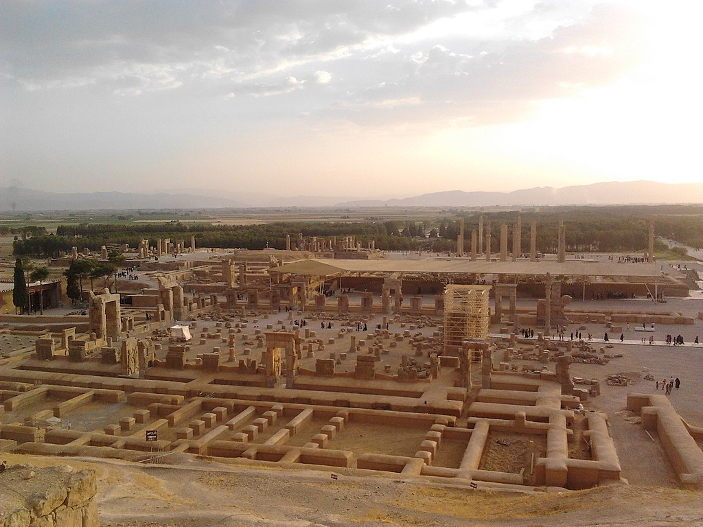 Photograph: landscape view over the ruins of Persepolis in 2012