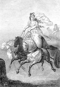 In 396 BC, Cynisca of Sparta, daughter of the Eurypontid King Achidmus II, became the first female victor of the 4-horse chariot race at Olympia.